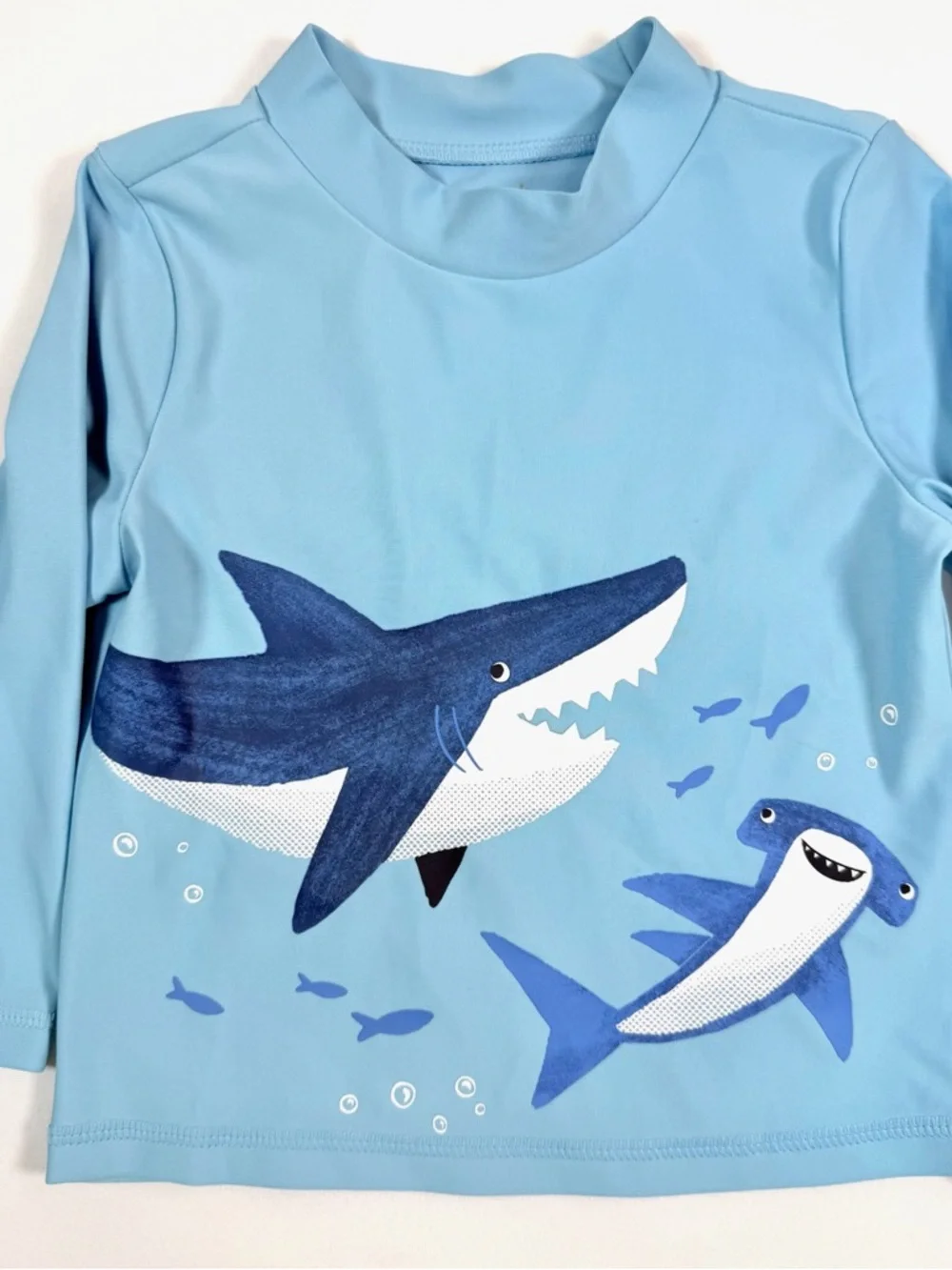 NWT JUST ONE YOU BY CARTER'S Boys' Blue Shark UPF 50+ Long Sleeve Rash Guard 18M